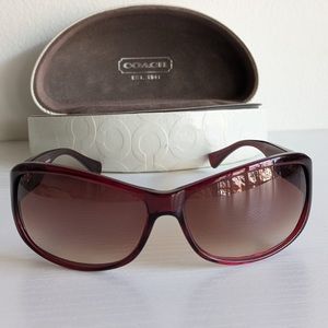 Coach Burgundy Polarized Sunglasses with Case S2021